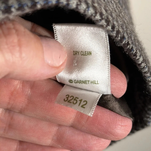 Garnet Hill Houndstooth Fitted Cropped Jacket Size 14 - Picture 7 of 8